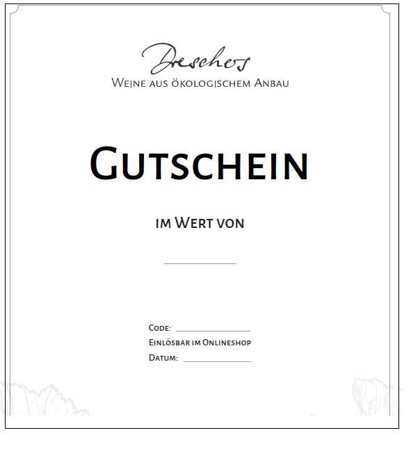 Dreschers Weine Shop-Gutschein